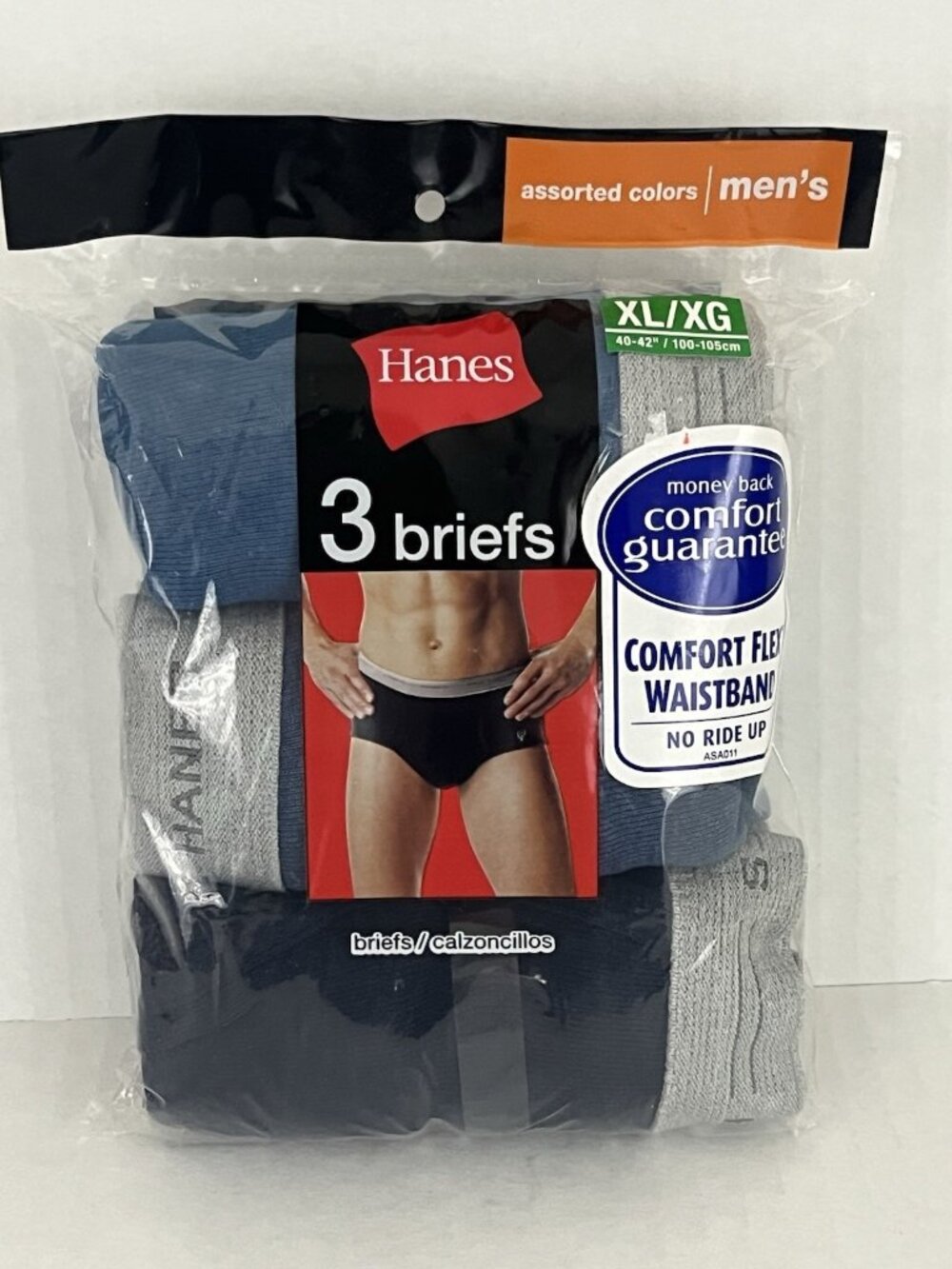 Hanes Men's XL 3 Pack Briefs Comfort Flex Waistband No Ride Up 2009 NEW